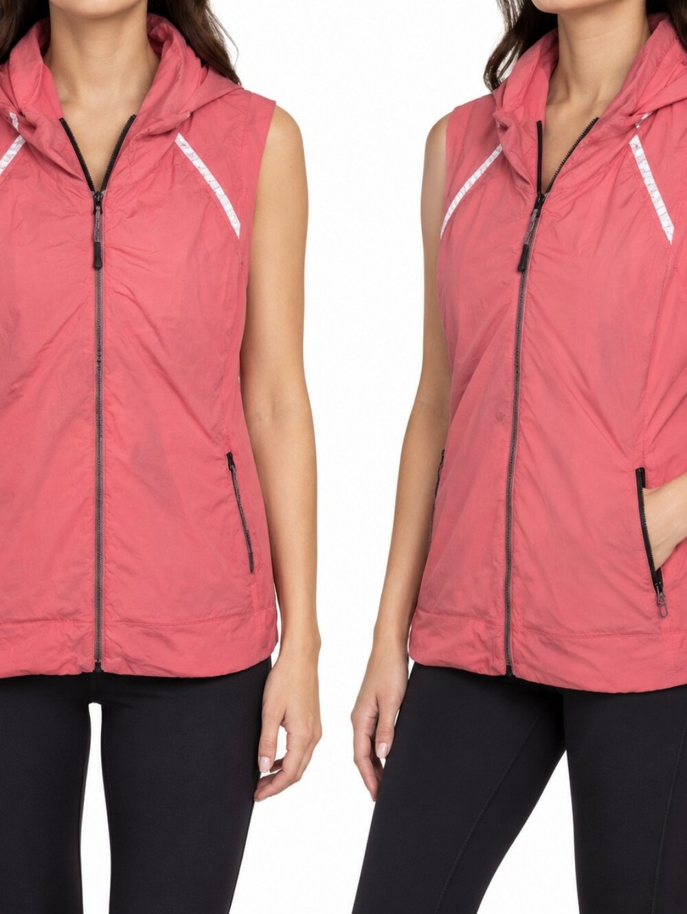 Tangerine Coral Hooded Puffer Jacket XL - Hi-Low Activewear Coat